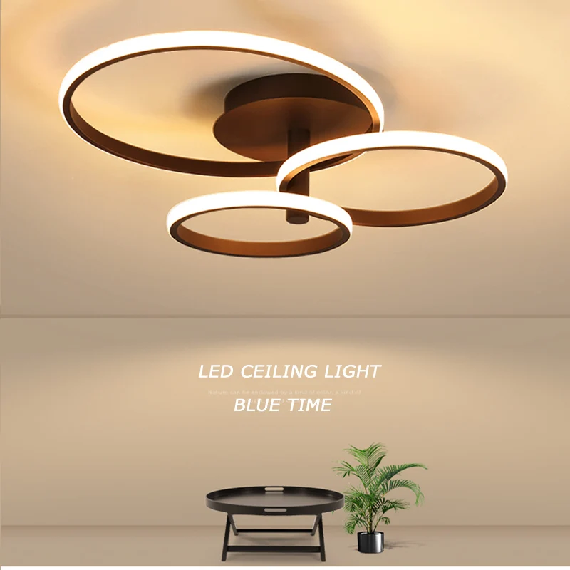 

Rings Modern Led Ceiling Light For Living room Bedroom Dining room Kitchen Black&White Led Chandelier Ceiling Lamp Luminaires