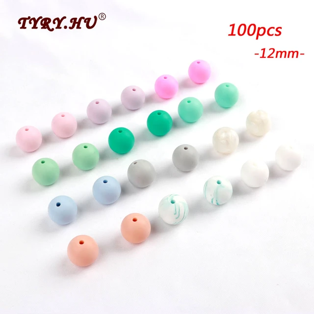 TYRY.HU 50/100/500pcs Silicone Letter Beads Colorful English Alphabet  Silicone Chewing Beads DIY Baby Teething Toys Pendant 12MM