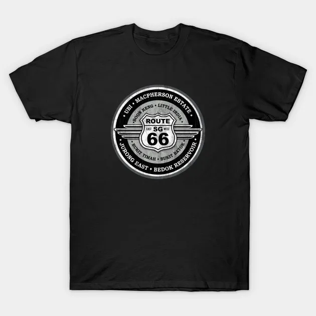Printed Men T Shirt Cotton tShirt O-Neck Short-Sleeve New Style Route 66 SG3 Women T-Shirt | Мужская одежда