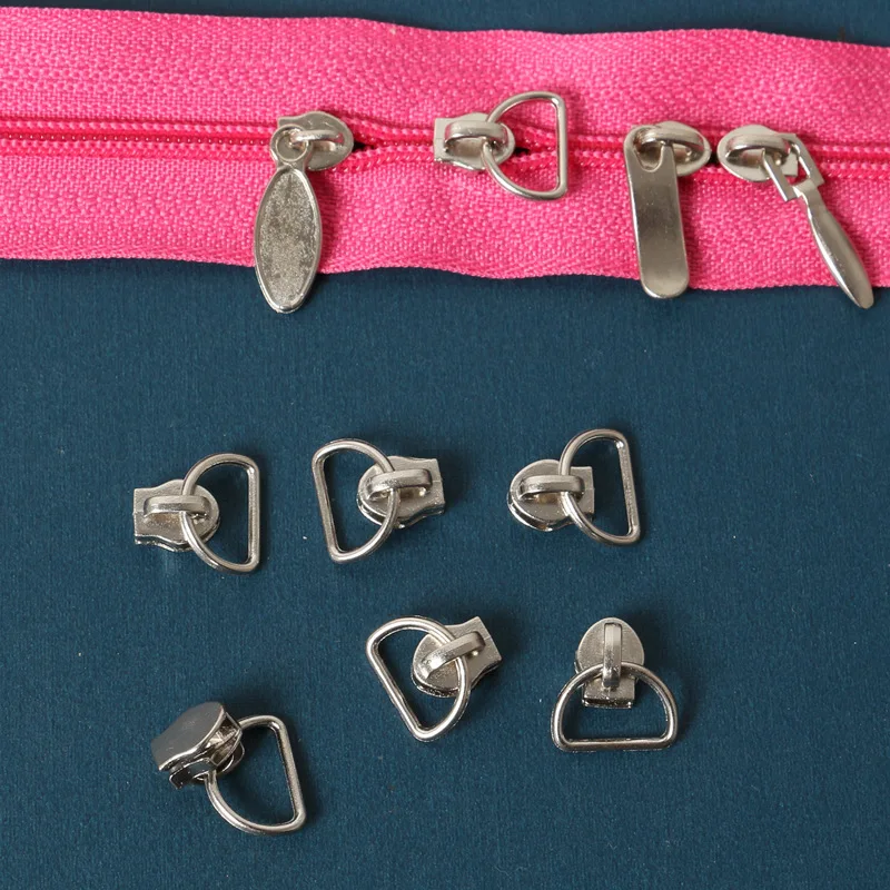 

3# Non Lock Plating Zipper Sliders 25pcs Metal Zinc Alloy for nylon zipper D shape high quality DIY tailors sewing accessories
