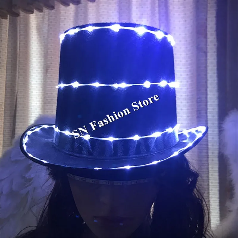 

LZ36 LED luminous light hat ballroom dance led costumes dj car catwalks stage show wears led clothes dress party wears led light