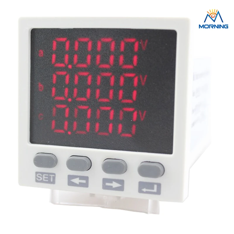 

3D8 Hole size 45*45mm ammeter voltmeter led display three-phase digital multifunction meter for distribution box AC/DC85V~265V