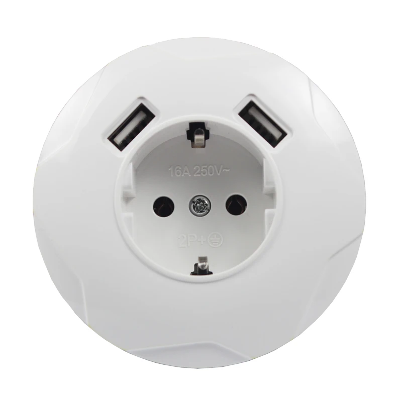

USB Wall Socket charger Free shipping Double USB Port 5V 2A Usb enchufes para pared prise high quality white color LC-02
