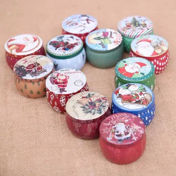 

Christmas Santa Claus Snowman Mini Tin Box Sealed Jar Packing Boxes Christmas Candy Gift Box Kids Gift Random Style Delivery