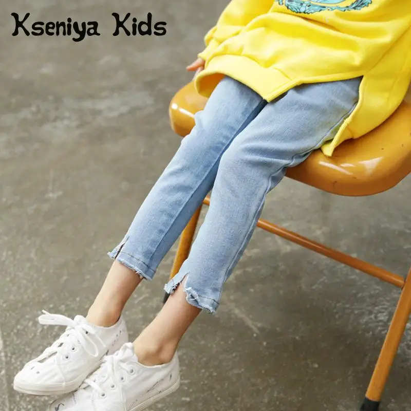 

Kseniya Kids Girls Jeans 2018 Autumn New Clothing Korean Children's Jeans Slim Long Pants Girl Jeans Pants School Clothes
