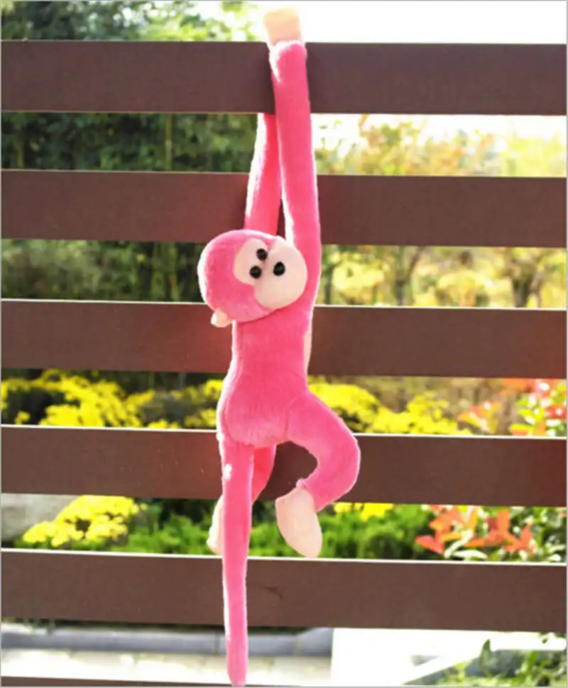 Милый визг обезьяна плюшевая игрушка висячая обезьяна плюшевые игрушки кукольные гиббоны детский подарок розовые мягкие игрушки - Цвет: pink