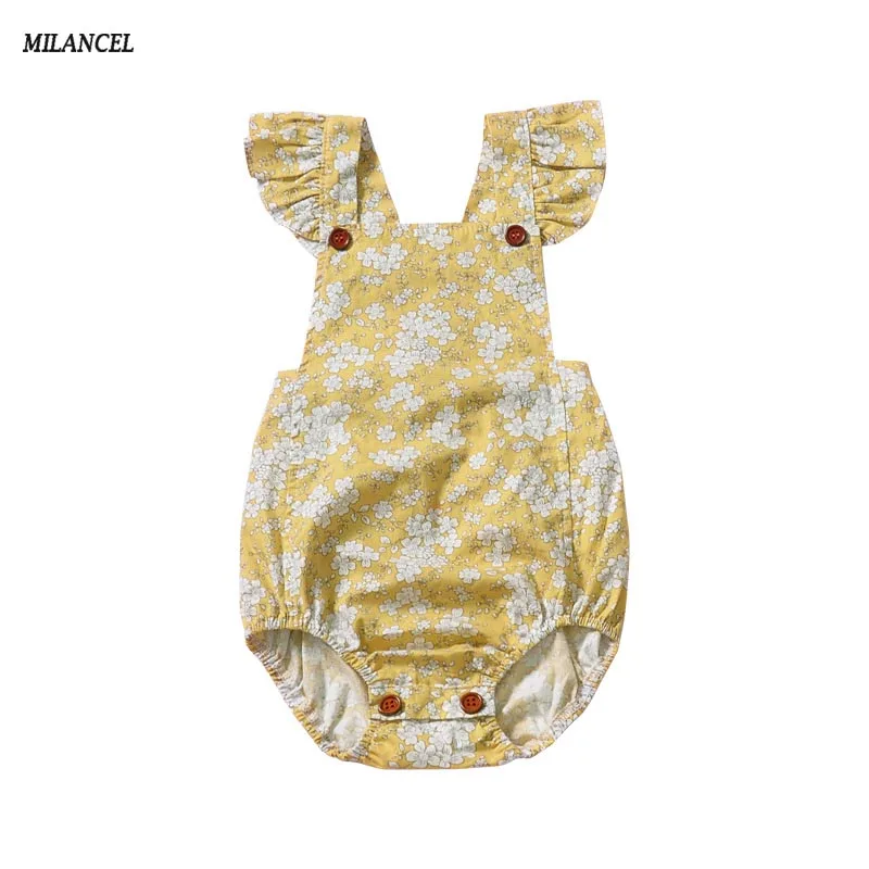 

MILANCEL 2019 New Baby Girls Clothes Summer Girls Bodysuits Floral Baby Clothing Sleeveless Bodysuits for Girls
