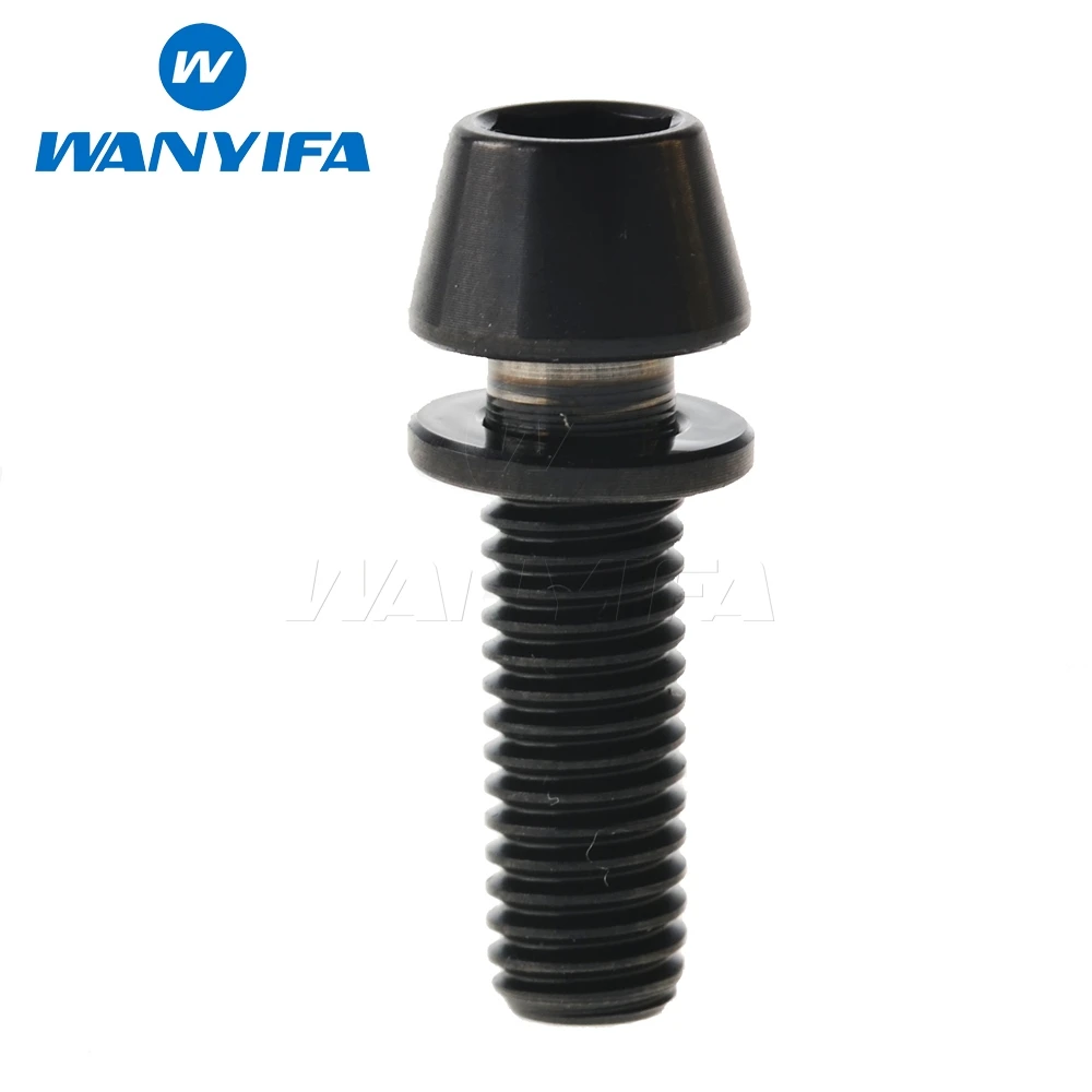 M6X18 Titanium Ti MTB Stem Allen Taper Hex Ti M6 Bolts With Washer 5 Colors Gr5