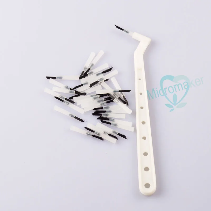 Dental 100 Pcs Disposable Composite Brush Tips With 2 Brush Handles For