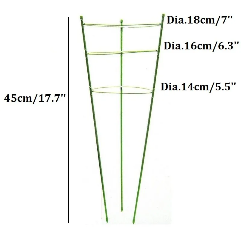 100 шт высота 45 см 60 см 75 см Металл Пластик Поддержка растений er поддерживающая клетка система для хранения растений для Clematis помидоры Gardon поставки - Цвет: 45cm