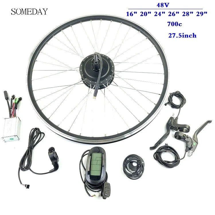

SOMEDAY Electric Bicycle Conversion Kit 48V 350W Rear Cassette Hub Motor Wheel with KT LCD6 Display Ebike kit