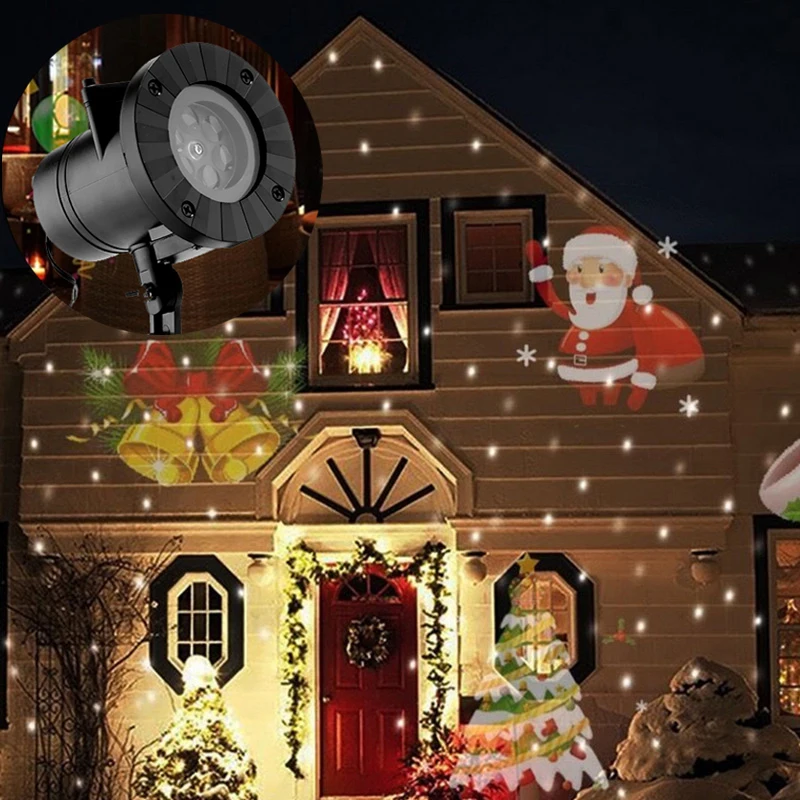 

Holiday Decoration Waterproof Outdoor LED Stage Lights 12 Types Christmas Laser Snowflake Projector lamp Home Garden Star Light