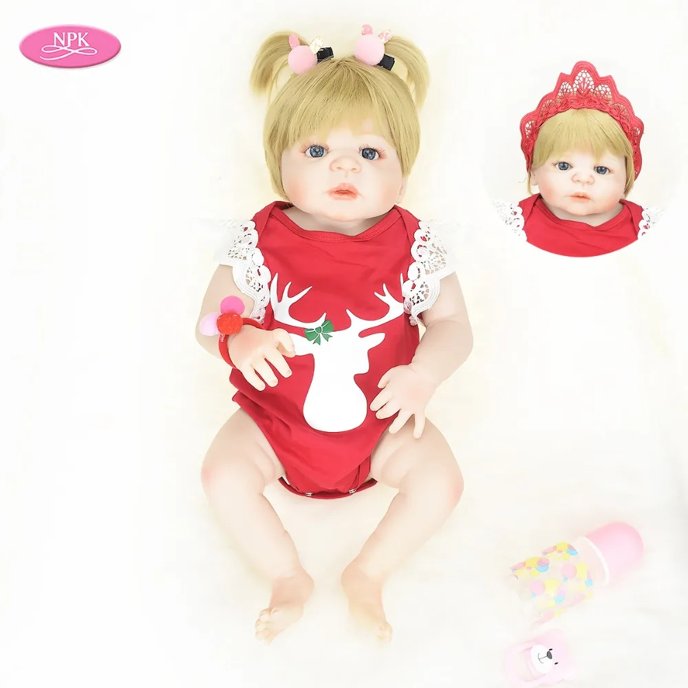 

NPK Reborn Babies Girl Full Body Silicone Dolls Bath Toy 55CM Realistic Newborn Babies Princess Lifelike Baby Doll Menina Boneca