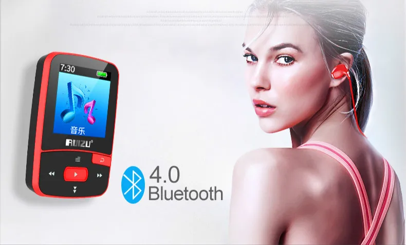 RUIZU X50 Bluetooth спортивный MP3 музыкальный плеер FM радио рекордер Supprot SD карта клип MP3 плеер Bluetooth 8 Гб PK RUIZU X06 X18 X26