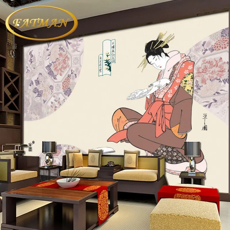 

Custom photo wallpaper 3D Japanese aesthetic reading ladies elegant high-quality bedroom restaurant wallpaper mural