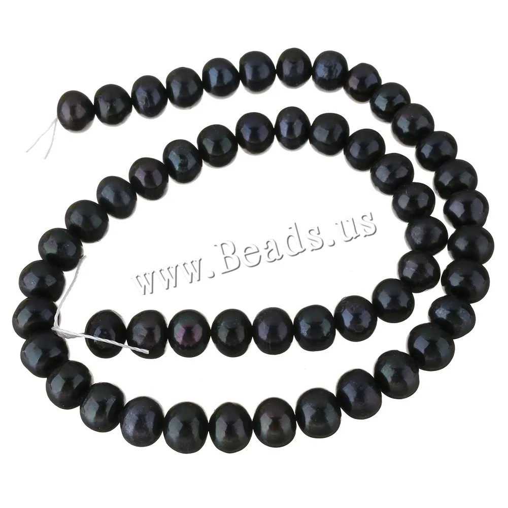 Cultured Potato Freshwater Pearl Beads Black 7-8mm Approx 0.8mm Sold Per 14.5 Inch Strand | Украшения и аксессуары