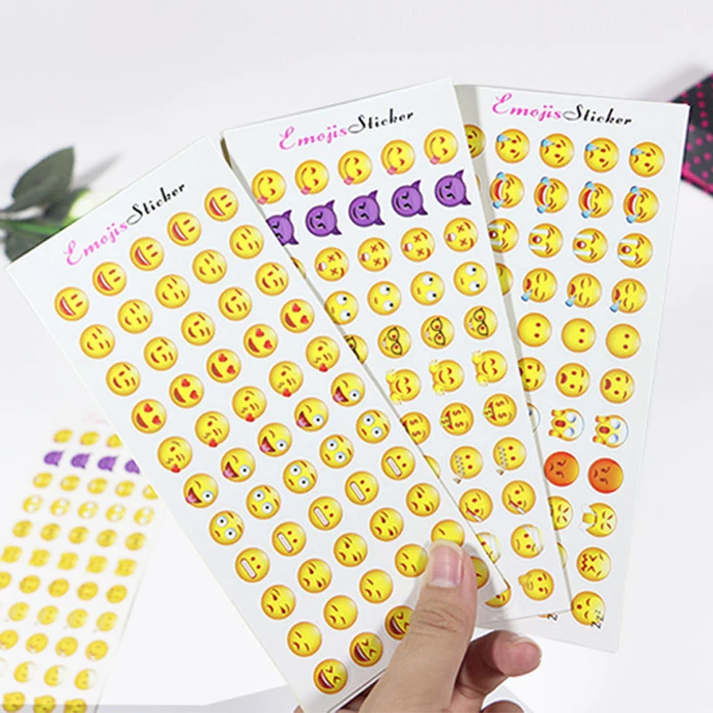 

(12Sheet/Sell) Emoji Smile Face Diary Stickers Posted It Kawaii Planner Memo Scrapbooking Sticker Stationery Child Toy Stickers