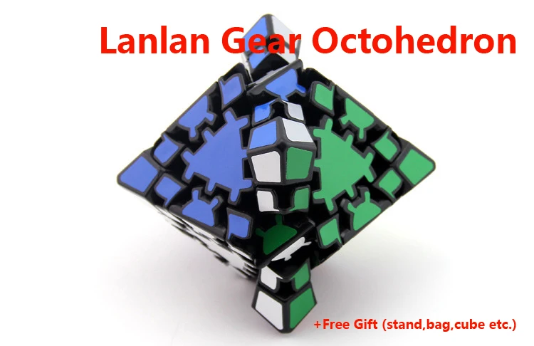 Lan lan gear octohedron полностью наклеенный черный куб головоломка черная идея подарка