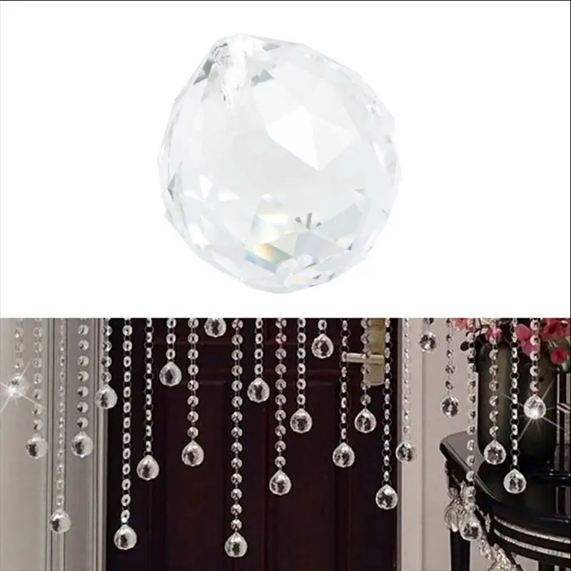 

1 Clear Crystal Ball Lamp Prism Rainbow Sun Catcher Wedding Decor Home 20mm