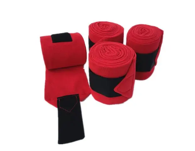 4 Pieces Polar Fleece Horse Bandage Black Soft Equestrain Horse Leg Wraps Bandage