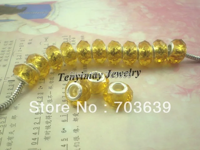 

Fashion Gold Champagne Faceted Glass Beads For European Bracelet Making Free Shipping 100pcs/Lot