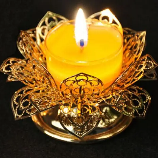 For the Buddha lamp, butter lamp holder, golden filigree lotus