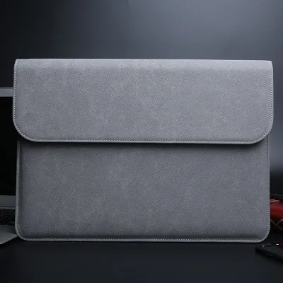 Матовая сумка для ноутбука из искусственной кожи с магнитной пряжкой для Xiaomi Macbook Pro 13 Чехол Air 11 12 retina Новинка 15 чехол для мужчин и женщин - Цвет: dark grey