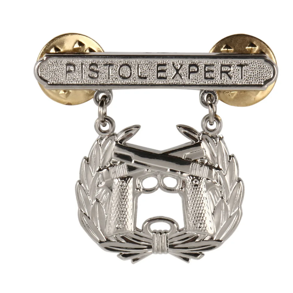 

US USMC MARINE PISTOL QUALIFICATION EXPERT SHOOTING MILITARY BADGE