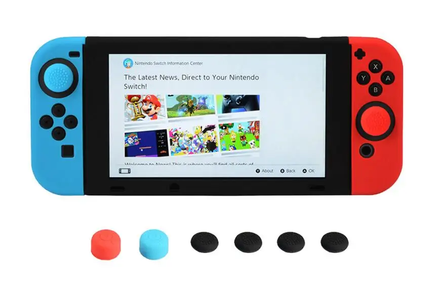 Силиконовый чехол Крышка для переключателя NS Console Joy-Con защитный чехол для кожи с рукоятка пальца джойстик колпачки 11 в 1