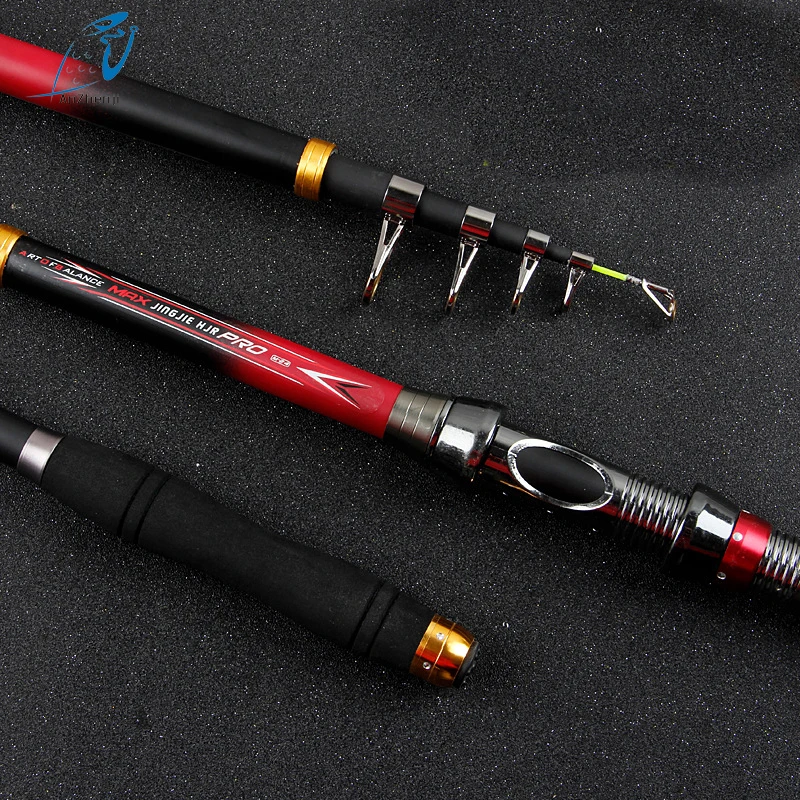 

2017 AZJ Sea Carbon Telescopic Fishing Rod 2.1M- 3.6M Portable Spinning Hand Rod Fishing tackle Peche