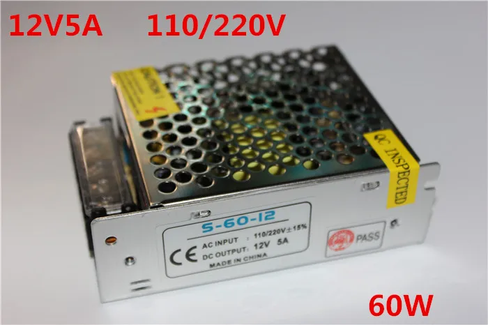 Мини 110 В/220 В переменного тока 100% металлический чехол тип 12V5A не