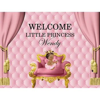 

Customized Vinyl Photography Background Pink Board Litter princess Newborn Birthday Children Backdrop for Photo Studio