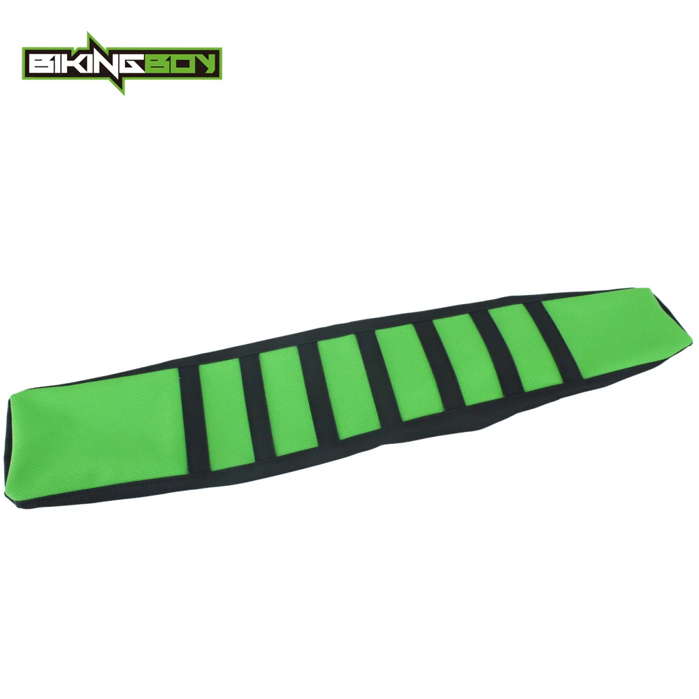 

BIKINGBOY Green Offroad Ribbed Striped Gripper Soft Seat Cover for Kawasaki KXF 250 450 KXF250 09-12 10 11 KXF450 KX250F KX450F