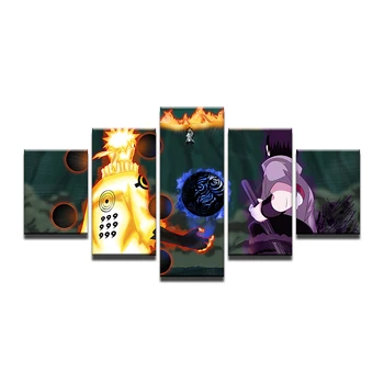 

5 Panels canvas prints Naruto Naruto VS Sasuke canvas painting poster home decor wall art for living room