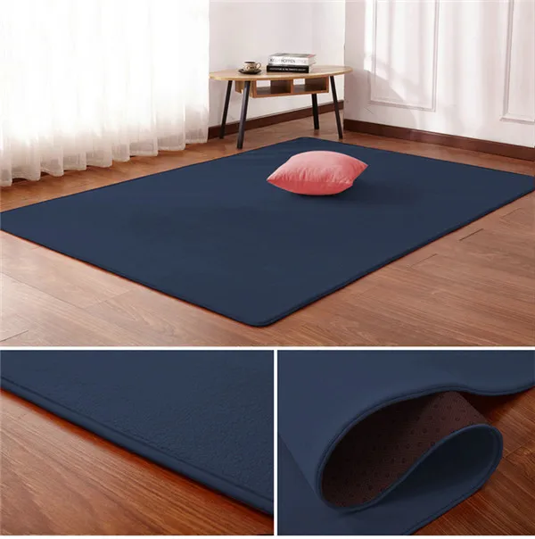 Однотонный толстый коралловый флисовый ковер журнальный столик для гостиной одеяло для спальни прикроватный прямоугольный оконный коврик татами коврик для йоги - Цвет: 9