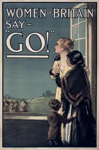 Women Of Britain Say Go Wwi Ww1 Propaganda Poster Vintage Retro