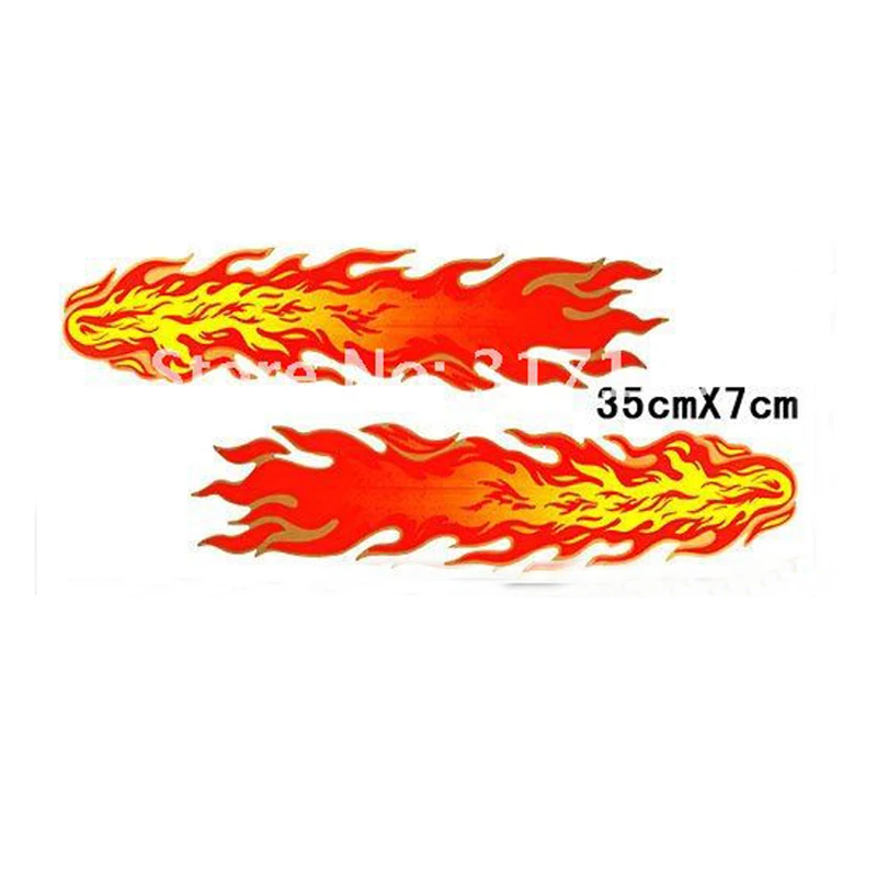 (50 pieces/lot) Wholesale Car Sticker Decal Red and Green Flame Bumper