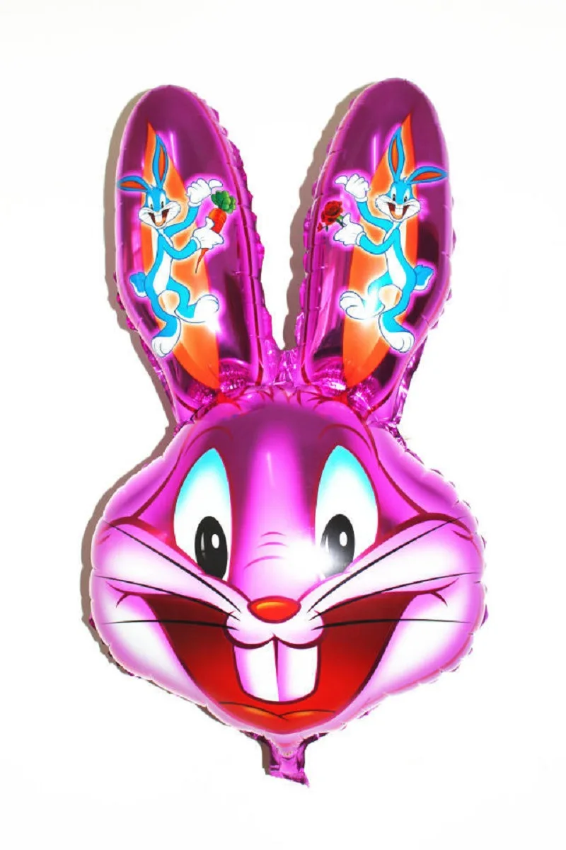 Жуки кролик голова кролика фольгированные воздушные шарики в виде животных мультфильм Looney ttes воздушные шарики в форме животных Детские Классические игрушки пасхальное украшение - Цвет: Rose red