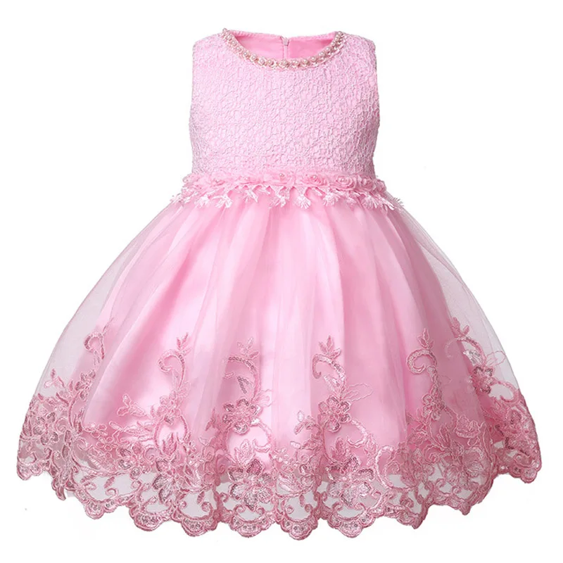 Коллекция года, летняя детская одежда праздничные платья принцессы с цветочным рисунком для девочек Сетчатое платье без рукавов с бантом на свадьбу и день рождения одежда для малышей