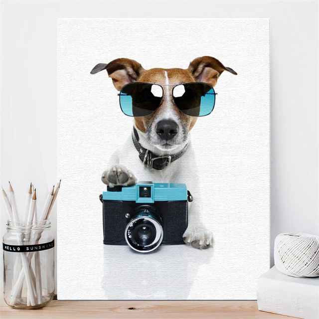 25x30cm Funny Cute Dog Canvas Art Wall Print Poster Modern Painting