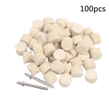 

100 pcs 1/2" Felt Polishing Pad Buff Clean Wheels & Point Mandrel Buff for Rotary Dremel tools electric mini drill accessories