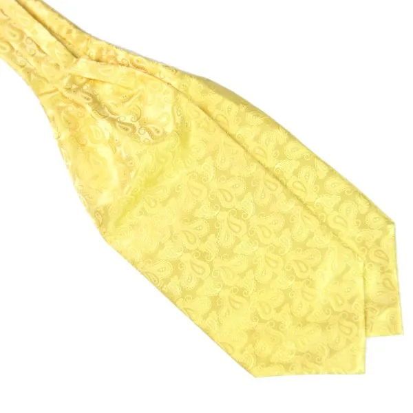 Для мужчин с пейсли нежный Для мужчин Шелковый шейный платок Аскот платок-галстук супер S09 - Цвет: Цвет: желтый