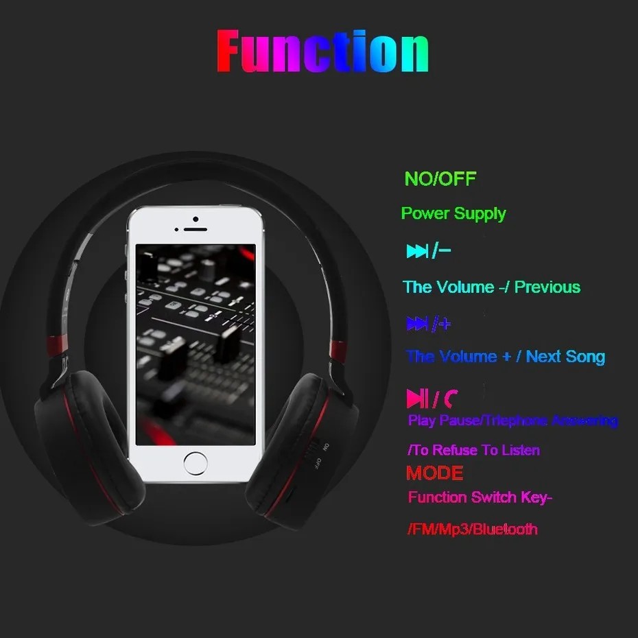 KHP ST10 Wireless Bluetooth Earphones Headphones With Microphone TF Card Gaming Headphones Headset For Computer TV Earbuds (2)