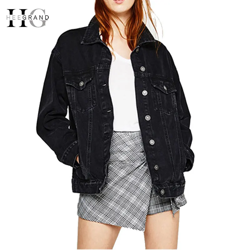 

HEE GRAND Denim Jacket Women 2018 Autumn Single Breasted Casacos Feminino Punk Style Candy Color Jackets Loose Outwear WWJ914