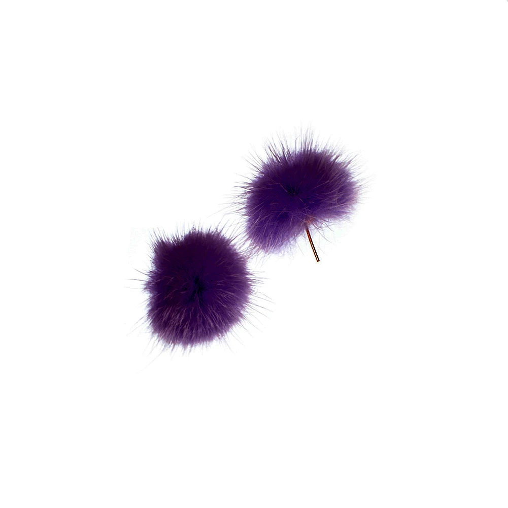 Women's Fashion Furry Fluffy Ball Stud Earrings Girls Trendy Sweet Jewelry women accessories 4