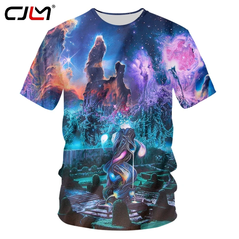 

CJLM 2019 New Mens Shirts Casual Colorful starry sky Oversized Tshirt Dropshipping Summer China 3D T Shirt Suppliers Wholesale