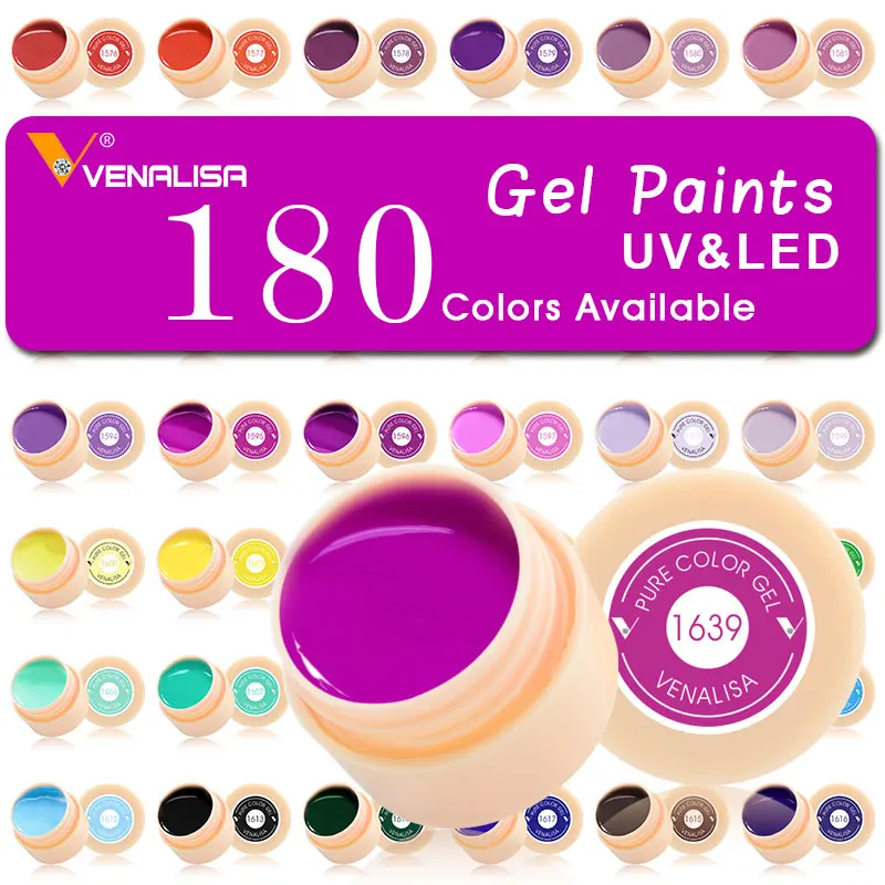 #50638 180Colors/set Nail Art Paint Gel CANNI Factory Pure Color DIY Decoration glitter powder Painting LED&UV color Gel