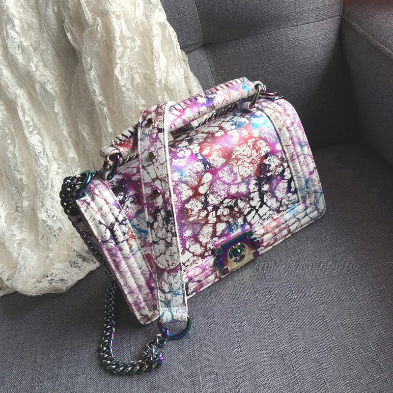 

rainbow women's bags shoulder bags crossbody chain bag women PU leather Famous brand female luxury handbags designer 2019 a bag