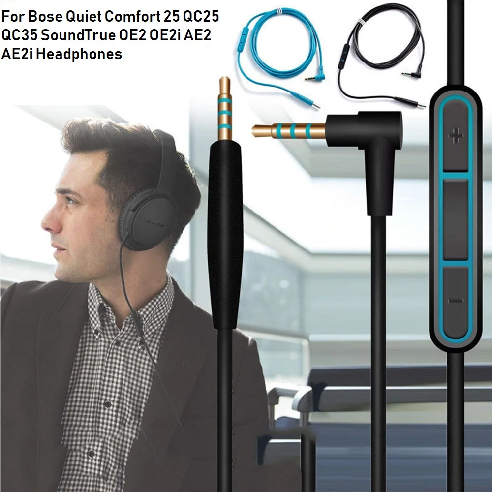 Замена аудио кабель Шнур для Bose Тихий комфорт 25 QC25 QC35 SoundTrue OE2 OE2i AE2 AE2i наушники с линией