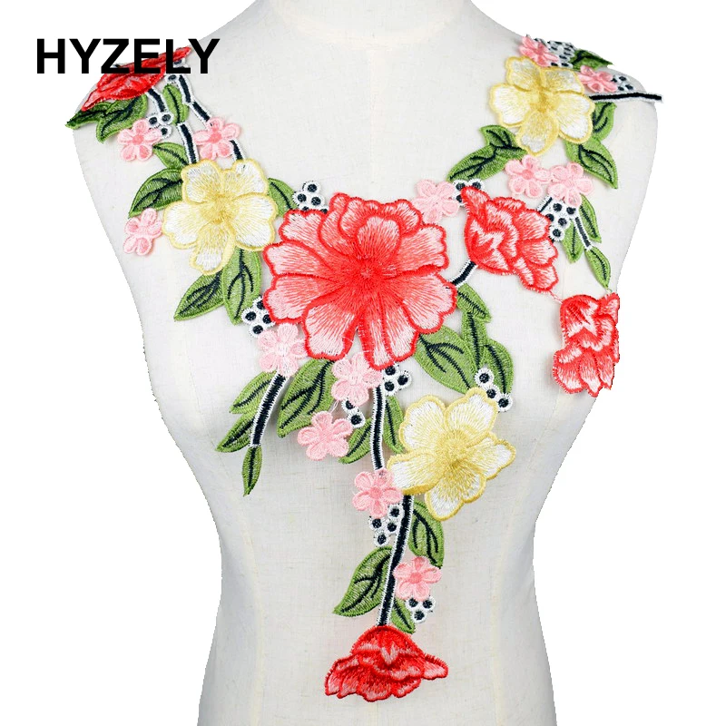 Lace Embroidered Venise Floral Neckline Neck Collar Trim Clothes Sewing Applique